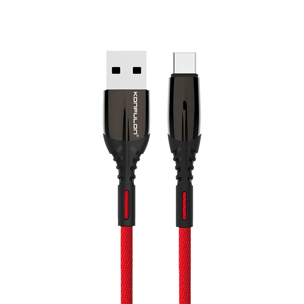 1 м type-C USB кабель для передачи данных 2.4A прочный кабель для быстрой зарядки для samsung Galaxy Note10+ кабель type-C для huawei Xiaomi# y4 - Цвет: Красный
