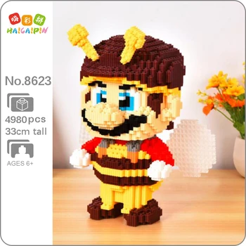 

Xizai 8011 Game Super Mario Bee Mario 3D Model 4980pcs DIY Mini Magic Blocks Bricks Building Toy for Children 33cm tall no Box