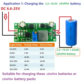 Modulo di ricarica per caricabatterie LiFePO4 1A 3.2V 6.4V 9.6V 12.8V 16V 19.2V