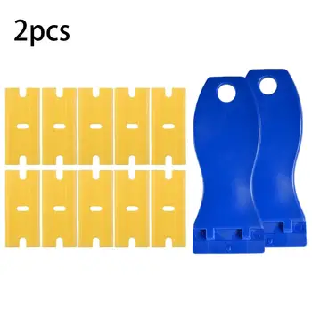 

Plastic Scraper Plastic Razor Blade Scraper Razor Scraper Tool Window Tint Tools 2PCS Razor Knife+10PCS Blades Car Squeegee 4