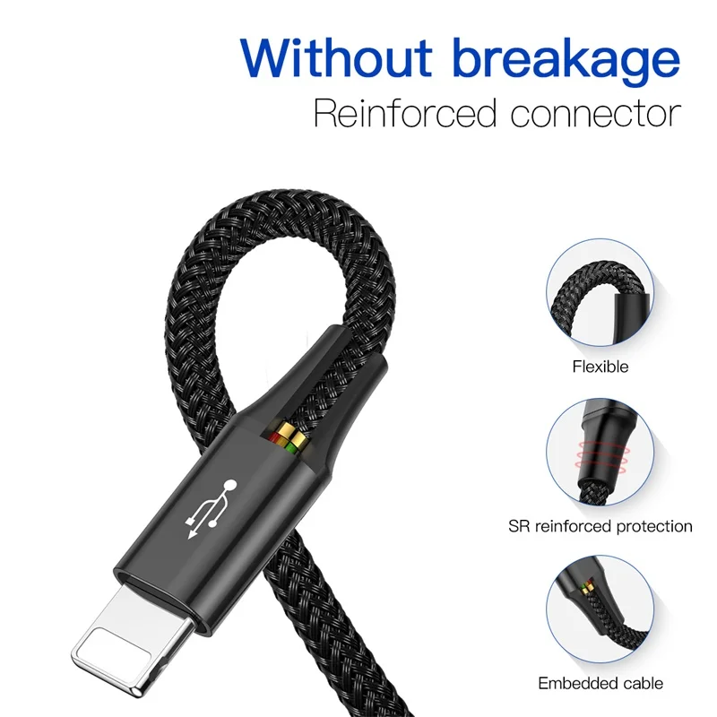 Baseus 4 в 1 мульти USB кабель системы освещения micro usb type c кабель зарядное устройство для iPhone 8 samsung huawei xiaomi 9 Android