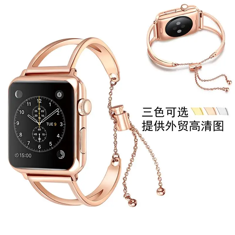 Женский ремешок для Apple Watch 38 мм 42 мм 40 мм 44 мм ремешок из нержавеющей стали модный металлический браслет для iWatch Series5 4 3 2 1 - Цвет: 38-40