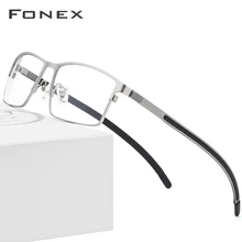 Titanium Alloy Optical Glasses Frame Men Ultralight Square Myopia Prescription Eyeglasses 2019 Male Metal Full Screwless Eyewear