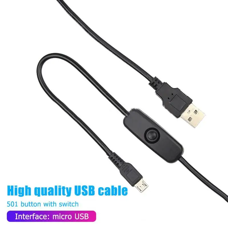 Зарядный кабель USB для Micro USB с переключателем включения/выключения для Raspberry Pi