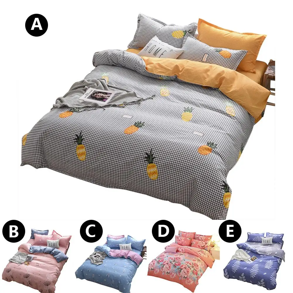 

Quilt Cover Set Flower Pattern Design Duvet Cover Set Breathable Durable Soft Comfy Bedding for Autumn Winter