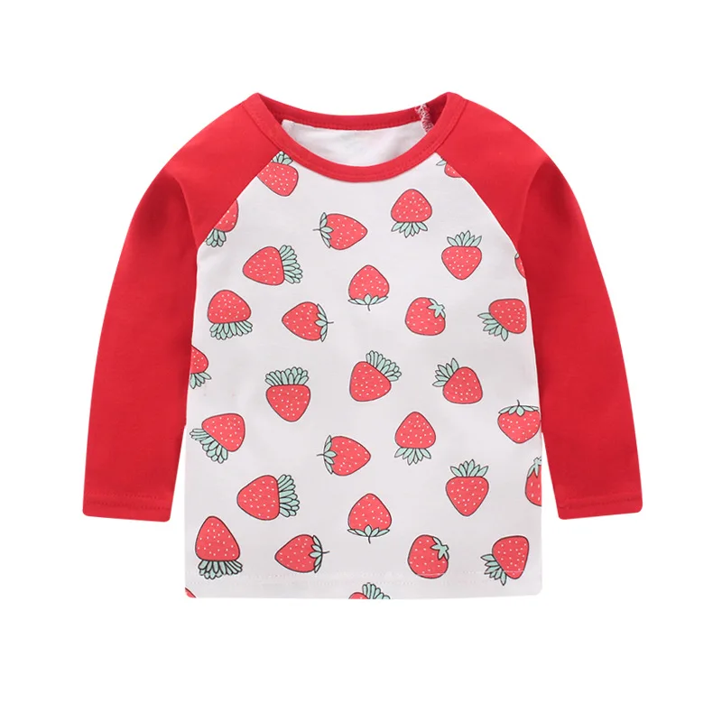 Осенне-зимние хлопковые топы для маленьких девочек и мальчиков; футболка с длинными рукавами и рисунком; повседневные футболки с круглым вырезом для малышей; Одежда для новорожденных - Цвет: 19