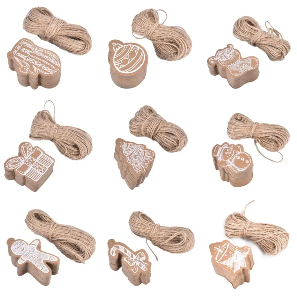 Фотоэтикетка из крафт бумаги рождественский подарок для дома новогодвечерние