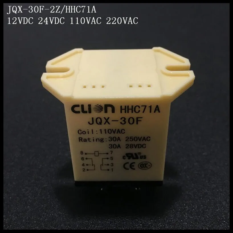 1 шт. JQX-30F 2Z 30A HHC71A NNC71A высокое Мощность реле DC12V DC24V AC110V AC220V промежуточное реле JQX-30F-2Z 8-Pin DPDT 2NO 2NC