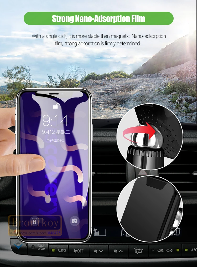 Qi Беспроводное зарядное устройство магнитный автомобильный держатель для iPhone X Xs 8 Max 10W Беспроводная Быстрая зарядка для samsung S8 S9 S10 Note 8 9 10 Plus
