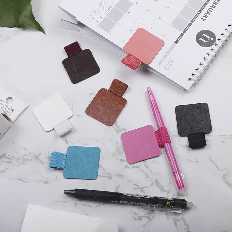 

1pc Climemo Brand Pen Clip, PU Leather Pen Holder, Self-adhesive Pencil Elastic Loop for Notebooks Journals Clipboards
