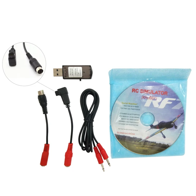 2.4G PPM Flight RC Simulator Dongle Wireless Cable USB RealFlight Freerider FMS XTR PHOENIXRC G7 G6 G5.5 G5 for Radio Controller 4