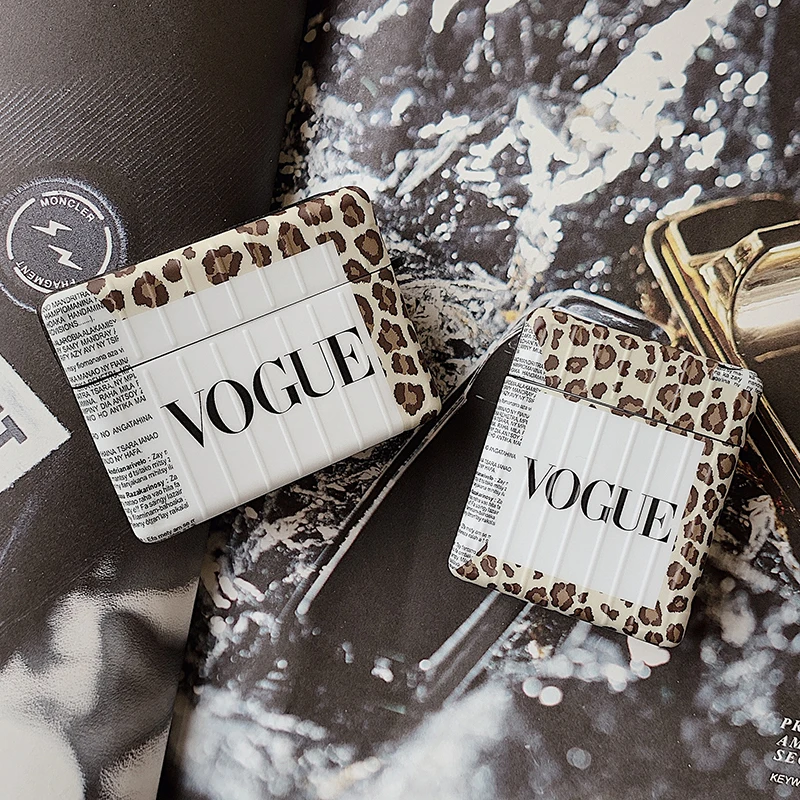 Модный леопардовый чехол vogue для AirPods 1 2 pro зарядная коробка мягкий силиконовый