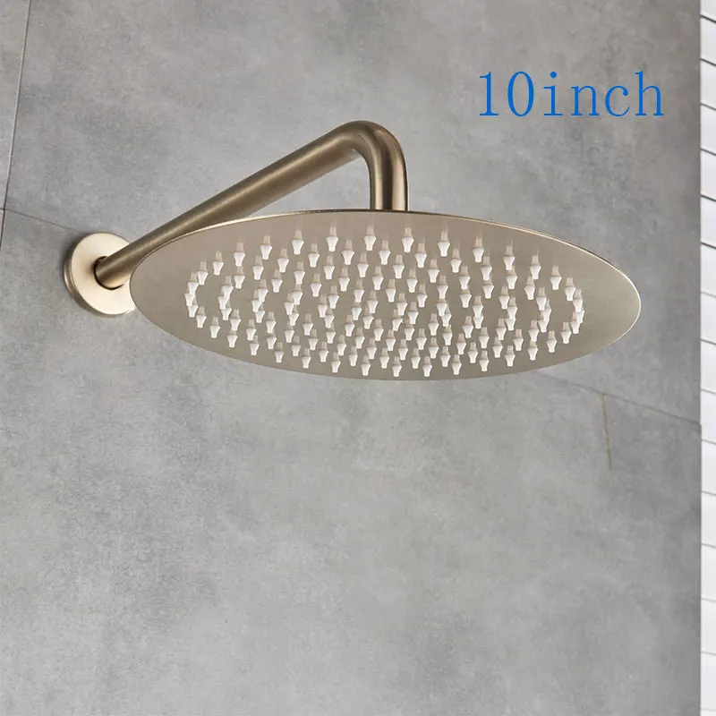 Круглая и квадратная душевая головка из нержавеющей стали, ванная комната, золотой дождевой дождь, душевая головка высокого давления, смеситель для ванной, дождевой Душ - Цвет: 10 inch Round