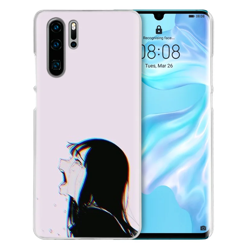 Чехол LEWD Sad японского аниме для huawei mate 30 20 10 P20 P30 Lite Pro P Smart Y9 Prime Honor 8A 8X 10i PC, чехлы для телефонов
