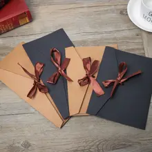 Enveloppes en papier Kraft, ruban Simple et rétro, enveloppe vierge de couleur Pure, lettre d'amour romantique, cadeau, lettre d'invitation, 5 pièces