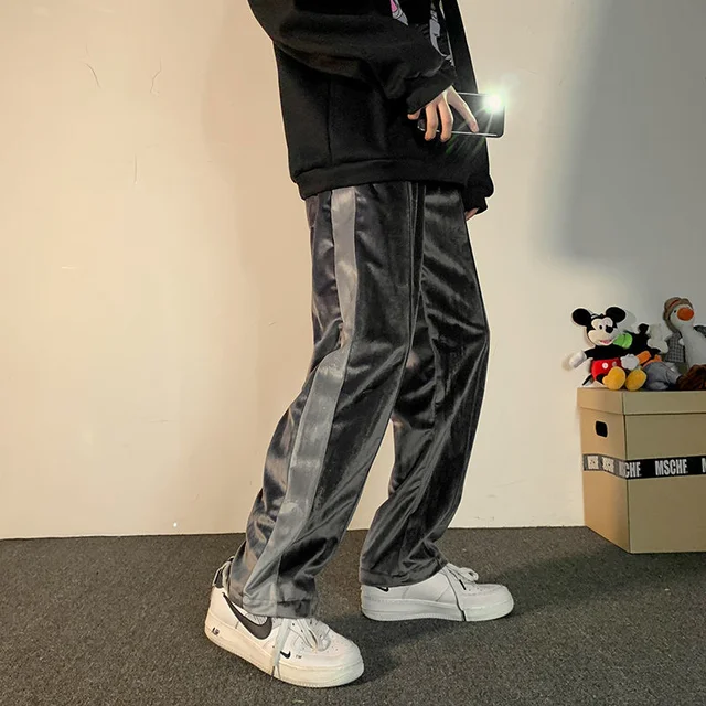 두꺼운 봉제 캐주얼 바지