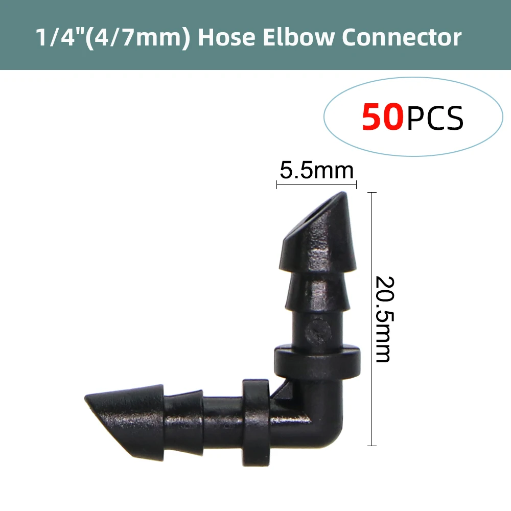 50-1500PCS 1/4 Inch Dripper Watering Tee Connector Joint Drip Irrigation Greenhouse Garden Tools Repair Fitting for 4/7mm Hose