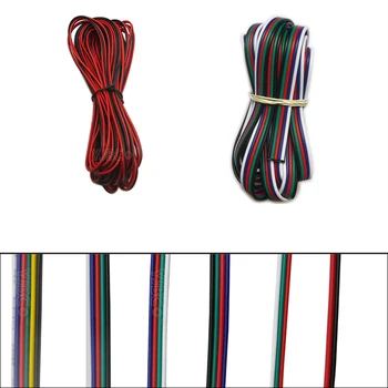 

5m/10 meters 2pin 3pin 4pin 5Pin 6pin 22 AWG Extension Electric Wire Cable Led Connector For 5050 WS2812 RGBW RGB CCT LED Stirp