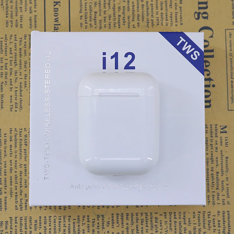 50 шт./лот i12 tws V5.0 Bluetooth наушники беспроводные 3D сенсорные наушники спортивная Гарнитура Bluetooth Музыкальные наушники