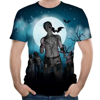 

Halloween Men Horror 3D Print O-Neck Short Sleeve T Shirt Tops Blouses Amazon Ebay Fashion Men's Clothing Popular Fashion