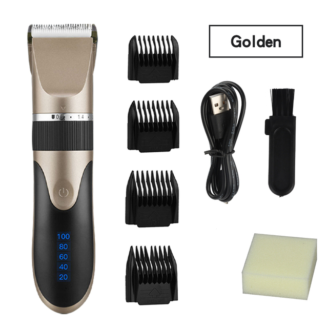 Clipper Professional Men's Barber Beard Trimmer Rechargeable Hair Cutting Machine Ceramic Blade Low Noise USB