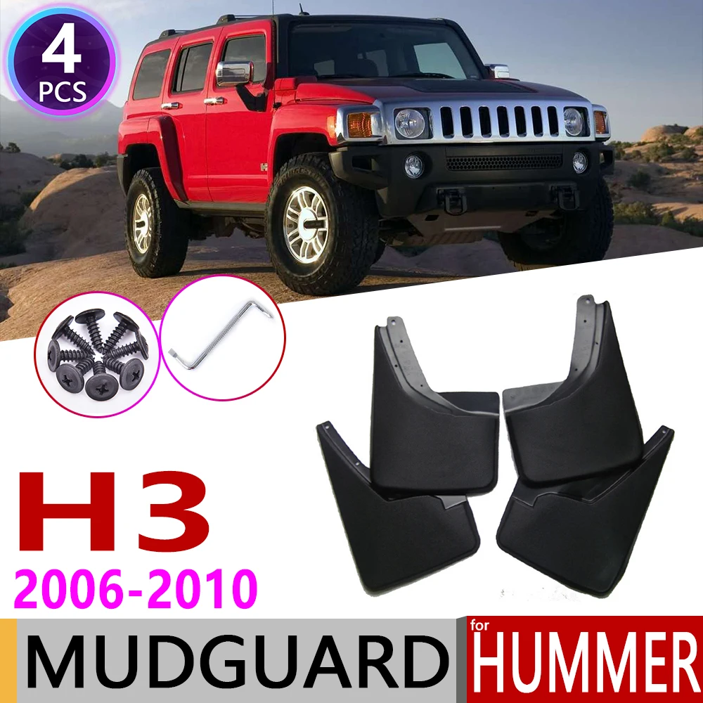 4 PCS for Hummer H3 H3T 2006~2010 Front Rear Car Mudflap Fender Mud Flaps Guard Splash Flap Mudguard Accessories 2007 2008 2009