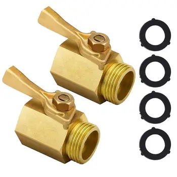 

US IN STOCK! Hot Sale Heavy Duty Brass Shut Off Valve- 3/4 inch, Solid Garden Hose Shut Off Valve Fit All Garden Hose Connector