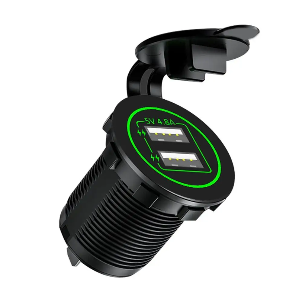 Автомобильное зарядное устройство двойной USB зарядное устройство адаптер питания для 5V 4.8A 12 V-24 V мотоцикл автомобильное зарядное устройство для телефона