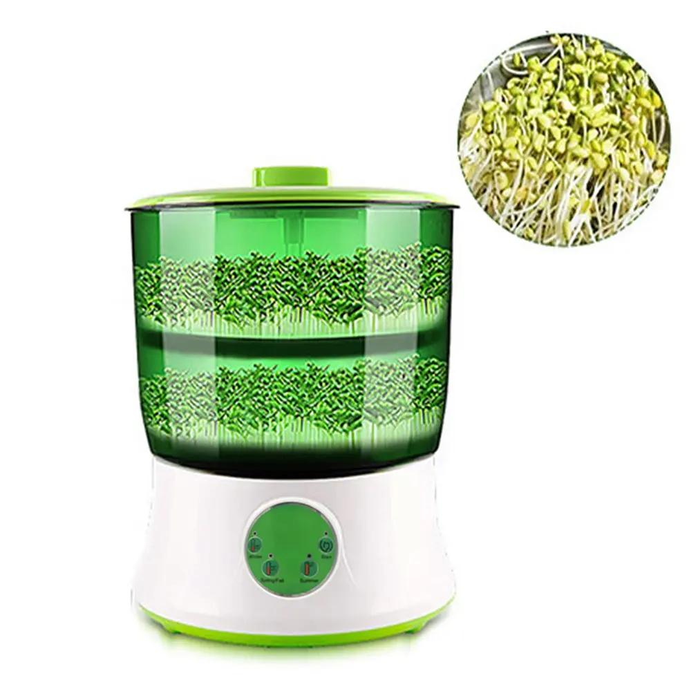 Digital Home DIY Bean Sprouts Maker 2 Layer Automatic Electric Germinator Seed Vegetable Seedling Growth Bucket Biolomix