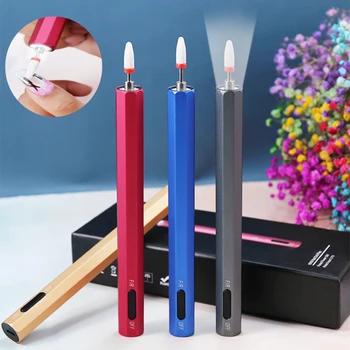 

Electric Manicure Drill Quiet Slim Nail Drill Machine With LED Light 7 Colors Nail Drill Pen Milling Cutter Removing Gel Tools