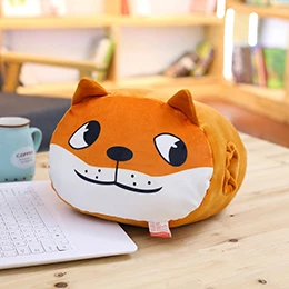 Мягкими Животные руки Подушка Кошка Собака Хаски Косплей Shiba «Лисья Секретная служба»(Inu очаровательны чучела Мультфильм Plushie 2-в-1 подушка для сна подушка подарок для ребенка - Цвет: Dark Brown Dog