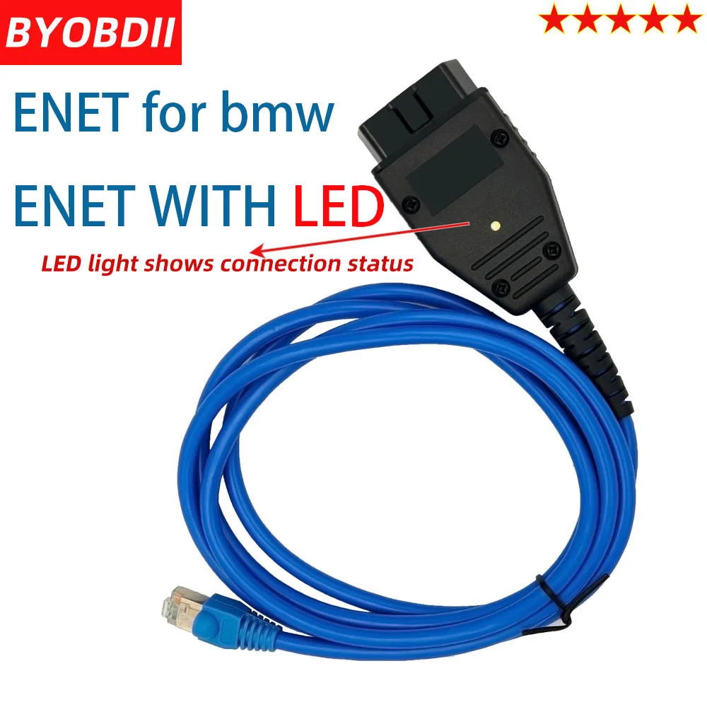Blue color For BMW ENET With LED F-series ICOM OBD2 Coding Diagnostic Ethernet to ESYS Data OBDII Hidden |