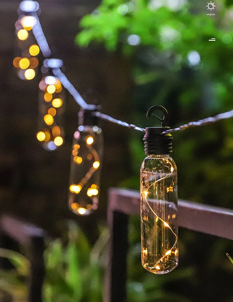 10 Bulb Fairy Transparent Tube Shape Solar Power Copper String Lights 7m LED Decor For Christmas Garland On The Window New Year