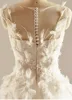 High-end satin cloth bag button wedding dress back button coat windbreaker button handmade diy accessories white 5