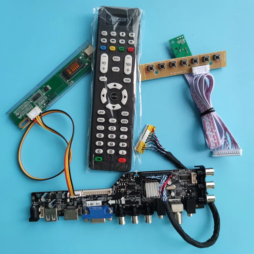 

Kit B154EW02 V5 /B154EW02 V7 HDMI-compatible VGA 1 CCFL 1280X800 TV USB AV LCD remote DVB-T Panel Digital Controller board 15.4"