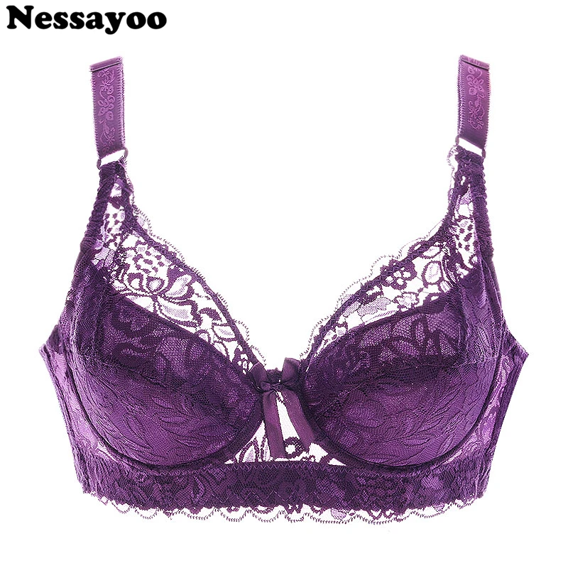 Plus Size Push Up Ultra Thin Sexy Full Lace Coverage Flower Adjustable Bras  Intimates Fashion 75-105 B C D Cup Big Size Lace Bra - Bras - AliExpress