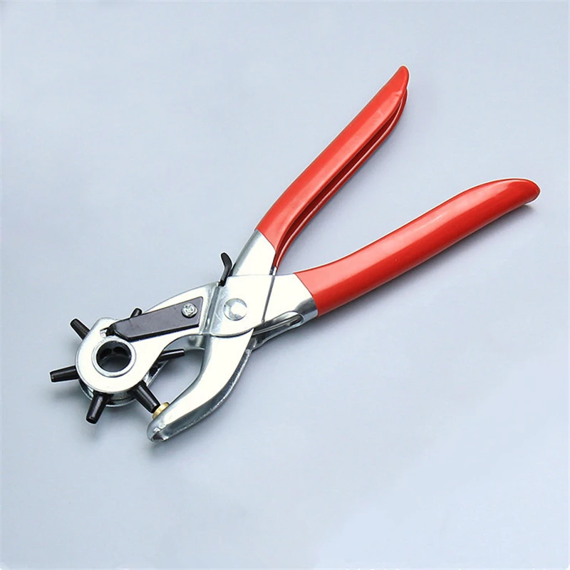

Revolving Leather Strap Punch Plier Puncher 6 Sizes Round Hole Perforator Tool Make Hole Puncher for Watchband Leather Belt