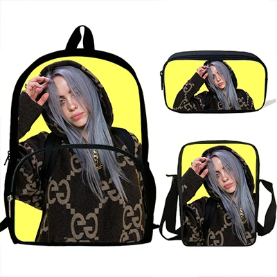16inch Escolares Kids Billie Eilish Mochila Backpack For Teenagers Book bag Child School Rucksack For Girls Schoolbags Set