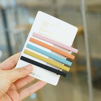 

Fashion New Women Frosted Metal Hair Pin Long Hair Clip Candy Colors Clip Geometric Hairpins Hairgrips Hair Accessories Hairpin