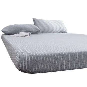 

100% Cotton Knitted Mattress Protector Mattress Cover Printing Bed Cover Fitted Sheet Popular Elastic Pad Without Pillowcase
