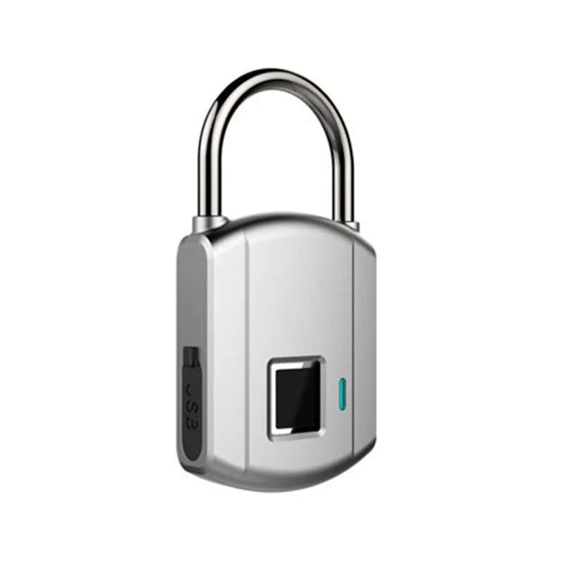 Silver Умный Замок с защитой от отпечатков пальцев, Usb, перезаряжаемый, Ip65, водонепроницаемый, защита от кражи, замок для двери, чехол для багажа - Цвет: Silver