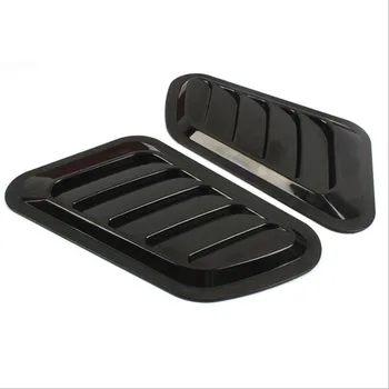 

Front grills 2pcs car auto carbon fiber texture decoration air flow intake scoop turbo bonnet vent cover hooded