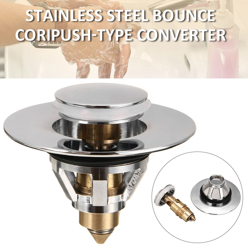 

1pc Stainless Steel Bounce Core Push Basin Pop-up Drain Filter Leaking Plug Bathroom Kitchen Drains Hardware Parts