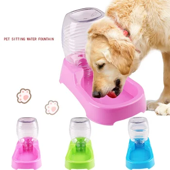 

500ml Pet Bowl Plastic Transparent Automatic Fountain Drinking Bowl Feeder Dual-use Cat Dog Waterer Kettle Pet Supplies
