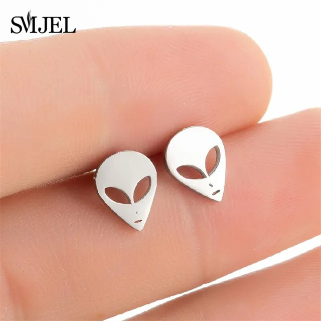 Punk Stainless Steel Earrings for Women Fashion Jewelry 2021 Lighter Compass Expression Lung Rocket Earring Weird Christmas Gift 451