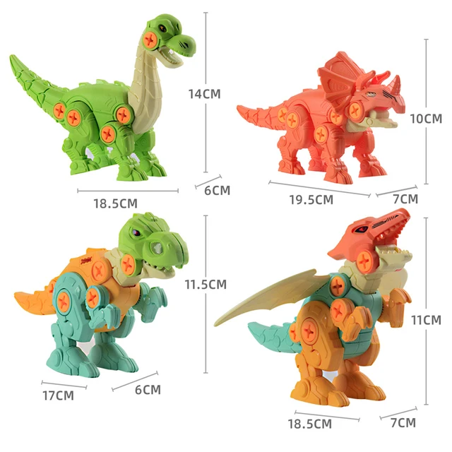 A set of Dinosaur Model Children's Educational DIY Assembly Dinosaur Toy Disassembly Screw Animal Model Set Assembly Toy 6