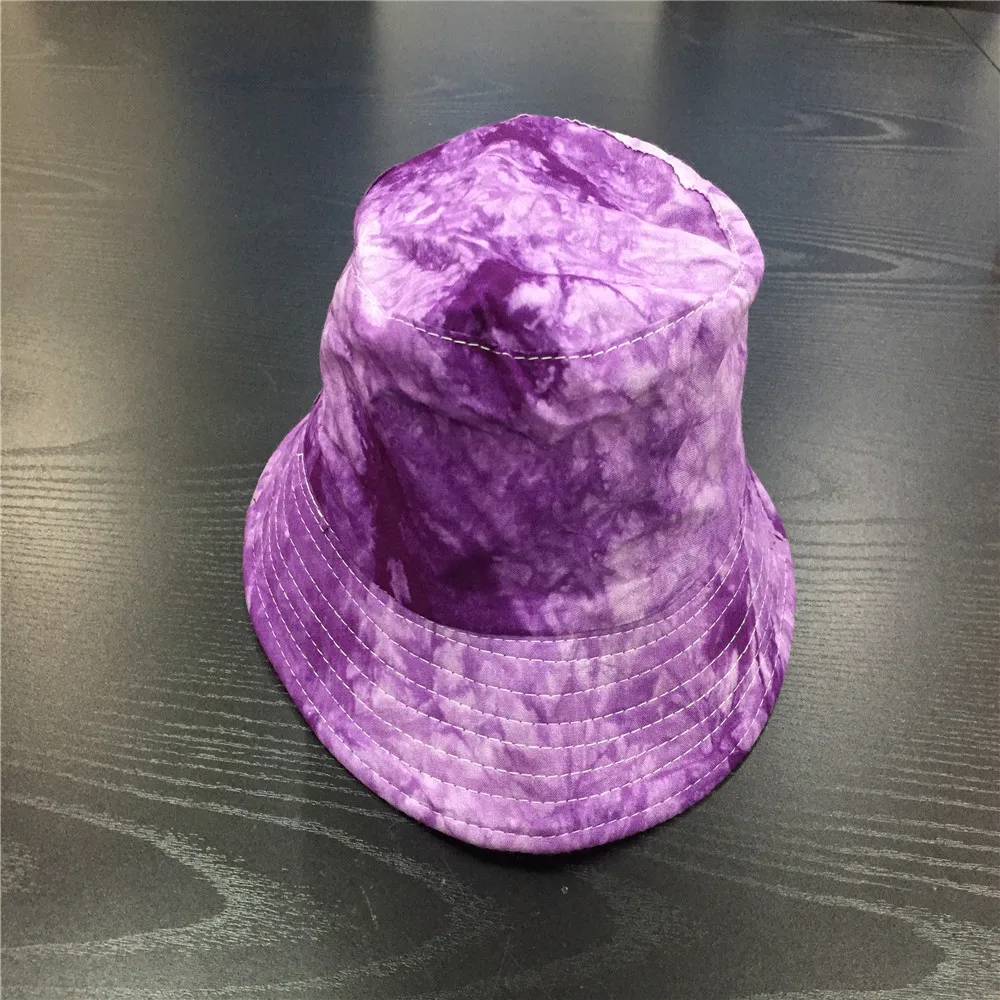 Purple multi Краска для женщин шляпа ведра леди девушки сплошной тонкий хлопок двухслойная Рыбацкая шляпа с черная Подкладка Женская защита от солнца предотвратить шляпы - Цвет: Purple multi