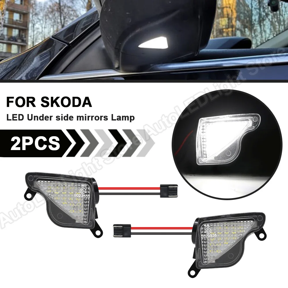 2 шт. для Skoda Octavia 2009-2013 3 2013-2017 Superb 2008 04-2013 5 светодиодный ная подсветка зеркала |