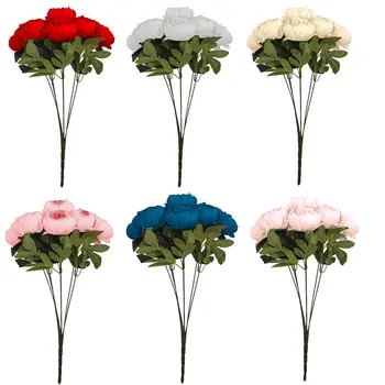 

European Simulation Bouquet Fake Flower Wedding Artificial Flowers Paeonia Suffruticosa Peony Peonies Fake Plastic Decorations
