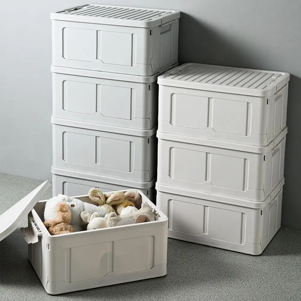 

Foldable Plastic Storage Box Toy Clothes Organizer Camping Food Container Crates Large Capacity Collapsible For Home Kitchen